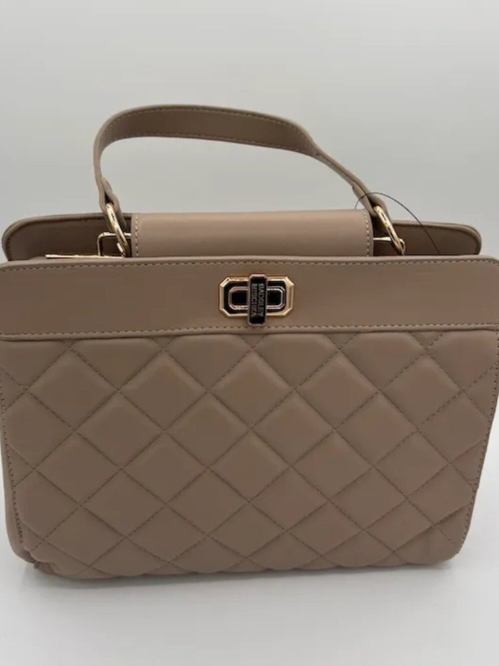 Badgley Mischka Taupe Quilted Tote Bag NWT